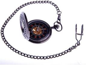 img 1 attached to 🕰️ Steampunk Skeleton Pocketwatch - Mechanical ShoppeWatch