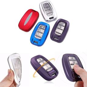 img 1 attached to 🔑 Silver Royalfox(TM) Soft TPU Silicone 360 Full Protection Remote Key Fob Case Cover for Chrysler Pacifica 2017-2020, Voyager 2020