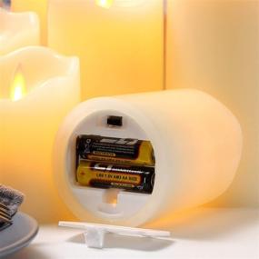 img 1 attached to 🕯️ Flameless Flickering LED Candles Set of 7 with Remote Control - Real Wax Pillar, Moving Flame, and Timer