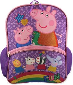 img 3 attached to 🎒 School Backpack in Purple Featuring Peppa Pig