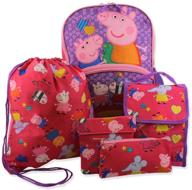 🎒 school backpack in purple featuring peppa pig logo