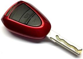 img 3 attached to 🔑 Превосходный металлический красный чехол для пульта от Porsche 987 997 после рестайлинга - Защитите ваш чёрный пульт стильно.