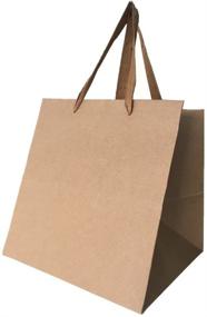 img 2 attached to 13x13x13 Inch DraDraLee Brown Kraft Paper Gift Shopping Handle Bags for Packages