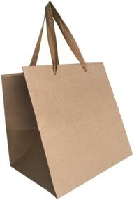 img 1 attached to 13x13x13 Inch DraDraLee Brown Kraft Paper Gift Shopping Handle Bags for Packages