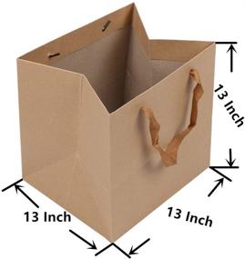 img 3 attached to 13x13x13 Inch DraDraLee Brown Kraft Paper Gift Shopping Handle Bags for Packages