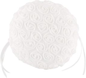 img 1 attached to 🎀 Charming White Bowknot Silk Cloth Wedding Flower Girl Basket - 5 inches