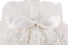 img 2 attached to 🎀 Charming White Bowknot Silk Cloth Wedding Flower Girl Basket - 5 inches