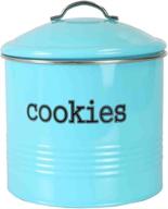 🍪 home basics turquoise cookie jar: perfectly functional tin for stylish home storage логотип