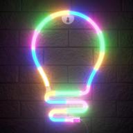 💡 bulb-style led neon sign wall lights: battery or usb powered room decor for adults, kids - bedroom lighting логотип