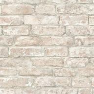 🧱 transform your space with inhome nhs3708 white washed denver brick textured peel & stick wallpaper: rustic brown accent логотип