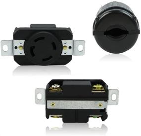 img 1 attached to 🔌 FLYPIG L14-30R RV Flush Mounting Locking Receptacle, 14-30P 30A 125/250V Twist Lock Socket/Outlet for Generator, 4-Prong Industrial-Grade Power Generator Plug Connector Male & Female Replace