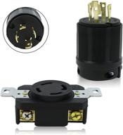🔌 flypig l14-30r rv flush mounting locking receptacle, 14-30p 30a 125/250v twist lock socket/outlet for generator, 4-prong industrial-grade power generator plug connector male & female replace logo