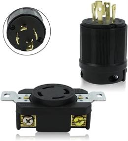 img 4 attached to 🔌 FLYPIG L14-30R RV Flush Mounting Locking Receptacle, 14-30P 30A 125/250V Twist Lock Socket/Outlet for Generator, 4-Prong Industrial-Grade Power Generator Plug Connector Male & Female Replace