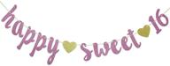 🎂 firefairy happy sweet 16 sign: rose & gold sixteen banner - stunning milestone birthday decorations logo
