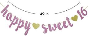 img 3 attached to 🎂 Firefairy Happy Sweet 16 Sign: Rose & Gold Sixteen Banner - Stunning Milestone Birthday Decorations