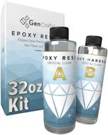 🎨 gencrafts 32 oz epoxy resin kit: crystal clear for silicone molds, jewelry art, coating, tumblers & more - ideal for glitter, mica powder, liquid pigment & additives logo