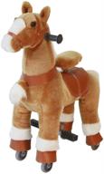 🦄 natural mechanical kids real walking horse small unicorn horse toddlers plush pony riding horse - perfect ride-on toy for age 3-6 (brown, 3-6 years) logo