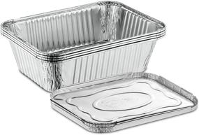 img 4 attached to 🍽️ 50 Pack - 5 lb. Combo: Propack Aluminum Foil Meal Prep Cookware Oblong Pans With Foil Lids. Suitable for Oven, Toaster, Grill, Cooking, Roasting, Broiling, Baking, Events, Take Out, Restaurants