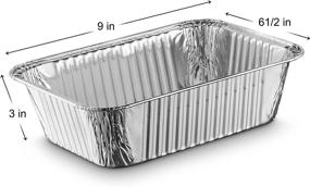 img 3 attached to 🍽️ 50 Pack - 5 lb. Combo: Propack Aluminum Foil Meal Prep Cookware Oblong Pans With Foil Lids. Suitable for Oven, Toaster, Grill, Cooking, Roasting, Broiling, Baking, Events, Take Out, Restaurants