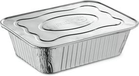 img 1 attached to 🍽️ 50 Pack - 5 lb. Combo: Propack Aluminum Foil Meal Prep Cookware Oblong Pans With Foil Lids. Suitable for Oven, Toaster, Grill, Cooking, Roasting, Broiling, Baking, Events, Take Out, Restaurants