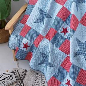 img 2 attached to 🌟 Soul & Lane Stars Quilted Throw - 50x60 Inch, American Lap Quilt for Couch and Bed