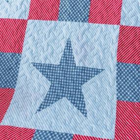 img 1 attached to 🌟 Soul & Lane Stars Quilted Throw - 50x60 Inch, American Lap Quilt for Couch and Bed