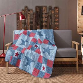 img 4 attached to 🌟 Soul & Lane Stars Quilted Throw - 50x60 Inch, American Lap Quilt for Couch and Bed