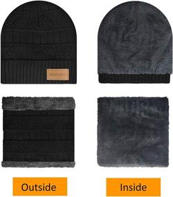 img 1 attached to Stay Warm and Stylish with the 2-Piece Beanie Hat Scarf Set for Men and Women