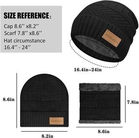 img 2 attached to Stay Warm and Stylish with the 2-Piece Beanie Hat Scarf Set for Men and Women