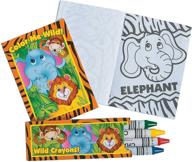 🦁 mini zoo safari animal coloring book and crayon sets - bulk pack of 12 books with crayons - ideal for party favors, daycare, and classroom activities логотип