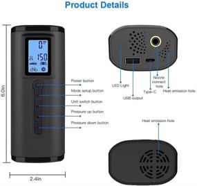 img 1 attached to 🔧 Lamgool 150 PSI Tire Inflator Portable Air Compressor: Rechargeable Airmoto Pump for Car Bike Motorcycle Balls - Digital Gauge & LED Light Included!