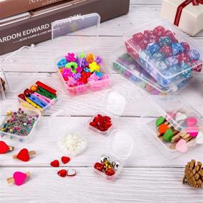 img 1 attached to 📦 Premium 24-Pack Clear Plastic Beads Storage Containers with Hinged Lid - Ideal for Organizing Small Items, Crafts, Jewelry, Hardware - Compact Size (2.12 x 2.12 x 0.79 Inches)