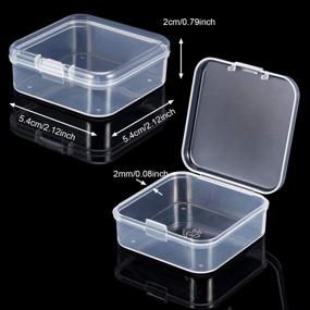 img 3 attached to 📦 Premium 24-Pack Clear Plastic Beads Storage Containers with Hinged Lid - Ideal for Organizing Small Items, Crafts, Jewelry, Hardware - Compact Size (2.12 x 2.12 x 0.79 Inches)