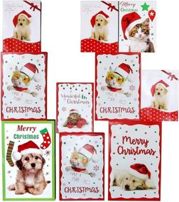 img 3 attached to 🎁 Iconikal Printed Christmas Gift Boxes in 3 Sizes - Santa Paws Pets Theme, Pack of 10