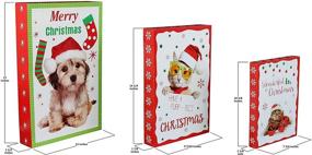 img 2 attached to 🎁 Iconikal Printed Christmas Gift Boxes in 3 Sizes - Santa Paws Pets Theme, Pack of 10