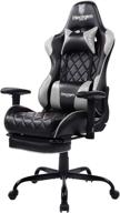 🎮 ultimate gaming experience: healgen racing style gaming chair with footrest, high back & adjustable ergonomics, leather video game chair with lumbar pillow & headrest логотип