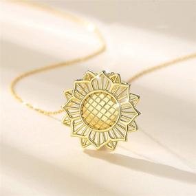 img 1 attached to AEONSLOVE Sterling Silver Sunflower Necklace: The Perfect You are My Sunshine Jewelry Gift for Women and Girls