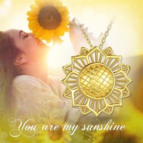 img 3 attached to AEONSLOVE Sterling Silver Sunflower Necklace: The Perfect You are My Sunshine Jewelry Gift for Women and Girls