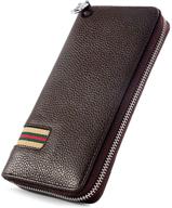 💼 streamlined genuine leather wallets with checkbook and cellphone compartments logo