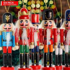 img 3 attached to Christmas Decor Ornament: Ornativity Hanging Nutcrackers - Mini Wooden King and Soldier Figures