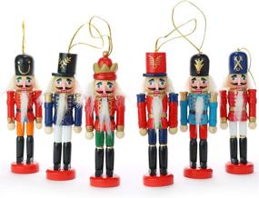 img 1 attached to Christmas Decor Ornament: Ornativity Hanging Nutcrackers - Mini Wooden King and Soldier Figures