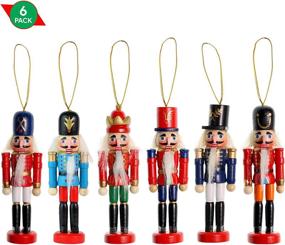 img 4 attached to Christmas Decor Ornament: Ornativity Hanging Nutcrackers - Mini Wooden King and Soldier Figures