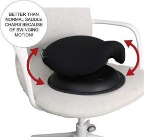 img 2 attached to 🪑 Portable Saddle Stool - Transform Any Chair into a Swinging Saddle Chair - Ideal for Ergonomic Office Usage - Perfect Gift for Coworkers and Friends - Comfortable Ergonomic Stool (Black) - by Humantool