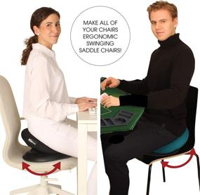 img 3 attached to 🪑 Portable Saddle Stool - Transform Any Chair into a Swinging Saddle Chair - Ideal for Ergonomic Office Usage - Perfect Gift for Coworkers and Friends - Comfortable Ergonomic Stool (Black) - by Humantool