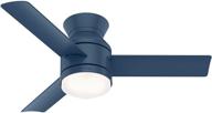 🔵 hunter dublin low profile indoor ceiling fan with led light, remote control, 44-inch, indigo blue - enhanced for seo логотип