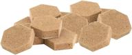 🔇 soft touch 3/8" hexagon foam cabinet bumpers - noise dampening, self-stick, tan (12 pieces) логотип