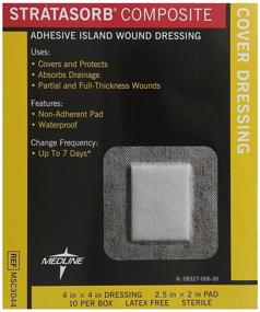 img 2 attached to 🩹 Medline Dressing Stratasorb Comp Island: Enhanced Wound Care Solution (Pack of 10)