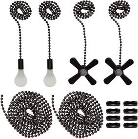img 4 attached to 🌀 Icey Ceiling Fan Pull Chain Set With 4 Beaded Ball Fan Pull Chain Pendants, 8 Additional Beaded and Pull Loop Connectors, 2 Extensions of 35.4 inches each for Fan Pull Chains...