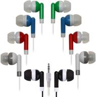 🎧 100 pack multi colored bulk earbuds: wholesale headphones for classroom-kids, individually bagged - ideal for students, schools, library, museums, hotels & more logo