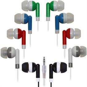 img 4 attached to 🎧 100 Pack Multi Colored Bulk Earbuds: Wholesale Headphones for Classroom-Kids, Individually Bagged - Ideal for Students, Schools, Library, Museums, Hotels & More